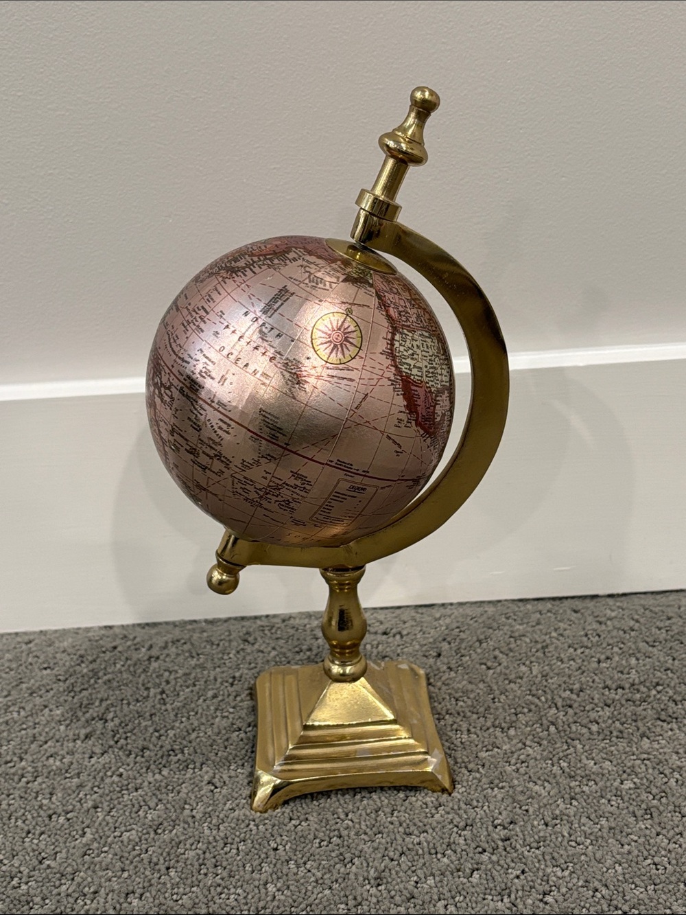 Pink Rose Gold Globe Decorative Accent